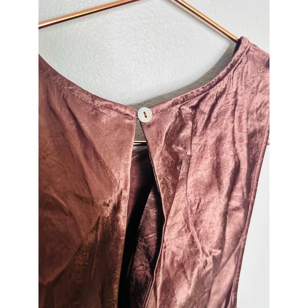 RAILS Women's Brown Satin Gabriella Sleeveless Slip Style Midi Dress Size XS - Picture 10 of 12